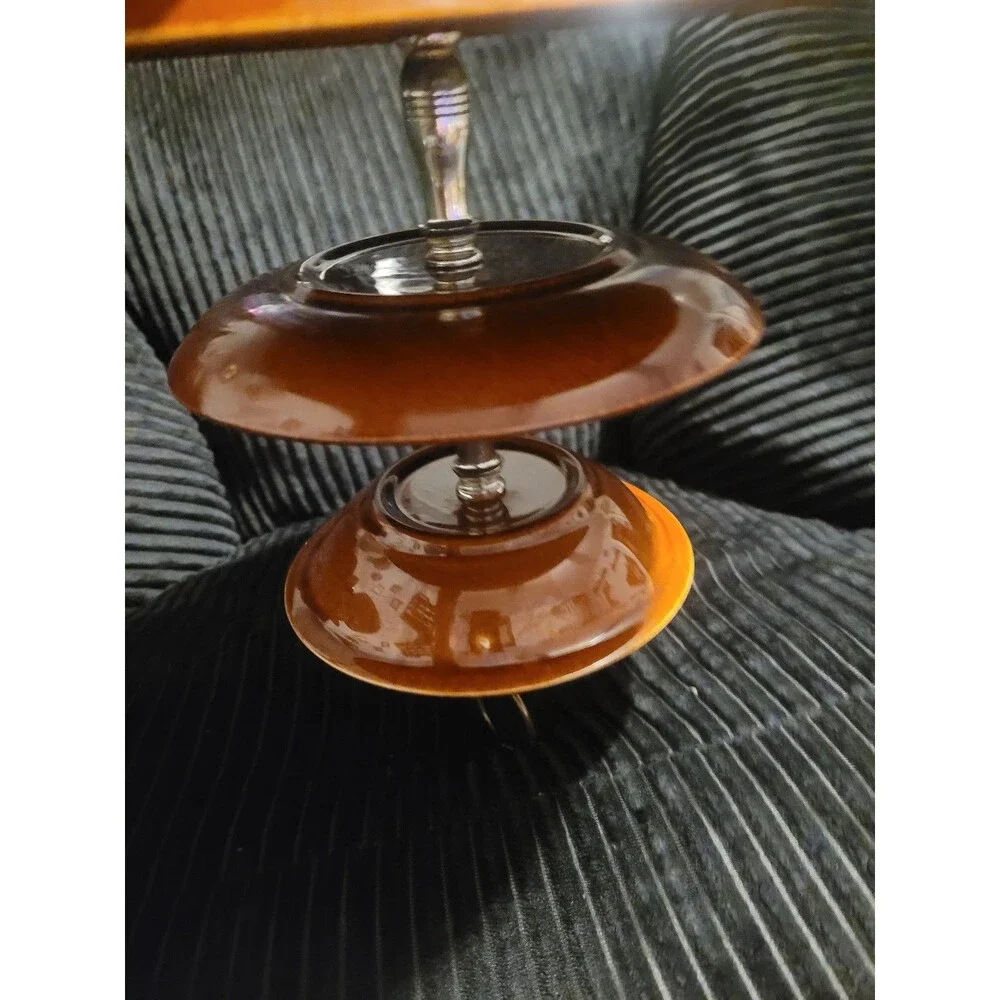 Carefree Ironstone by Canonsburg 3‑Tier Tidbit Tray – Brown Drip Vintage
